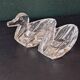 2 duck-shaped crystal salt cellars