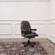 Chaise de bureau Chesterfield anglaise brune, chaise de président