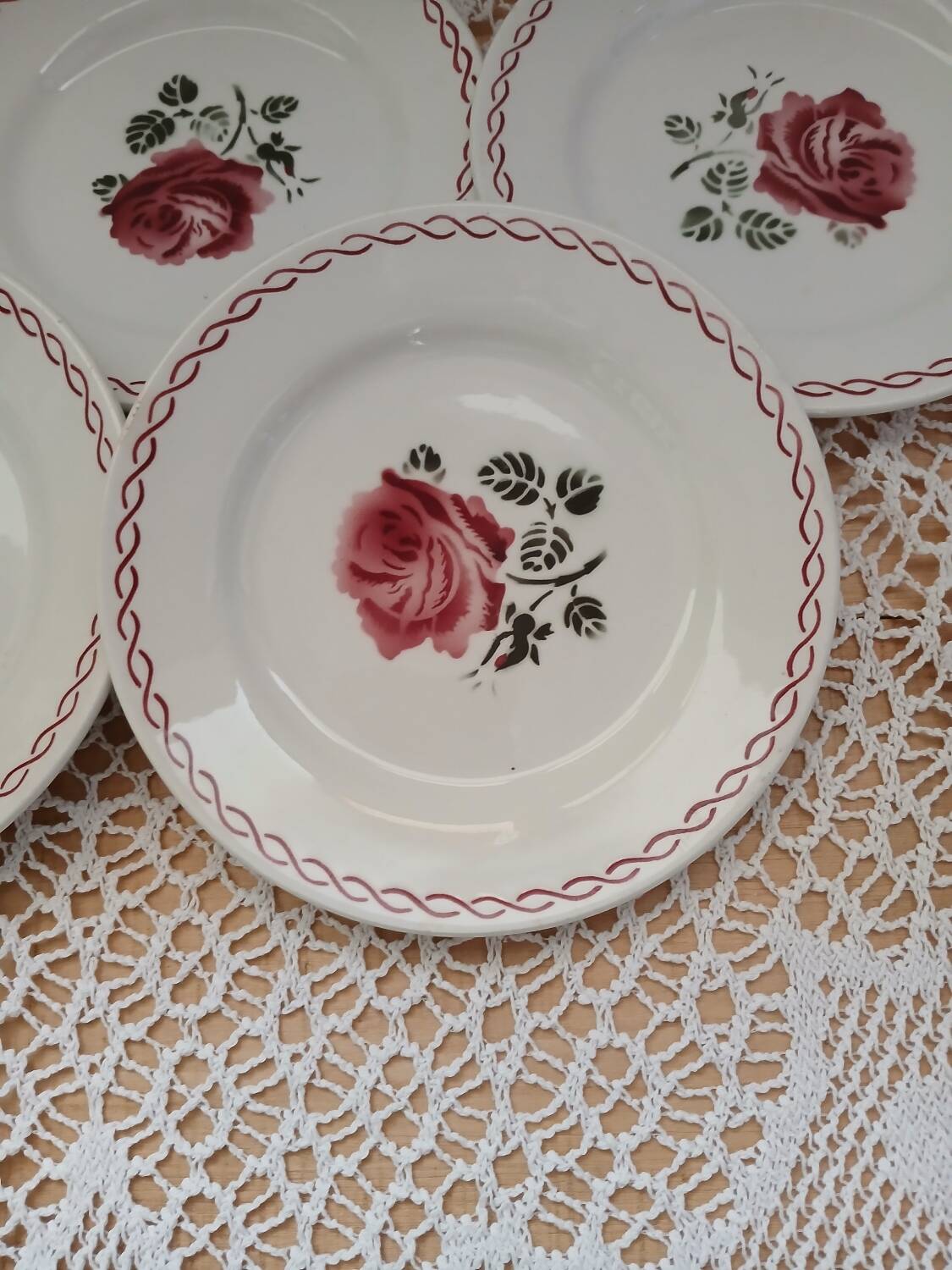 8 old Badonviller dessert plates