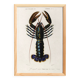 Poster about lobster, based on an old engraving from 1849.