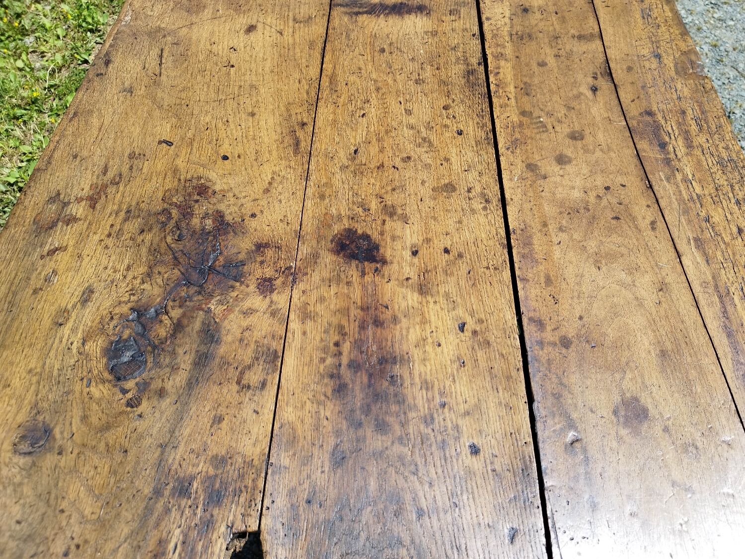 Large rustic farmhouse table bobbin legs