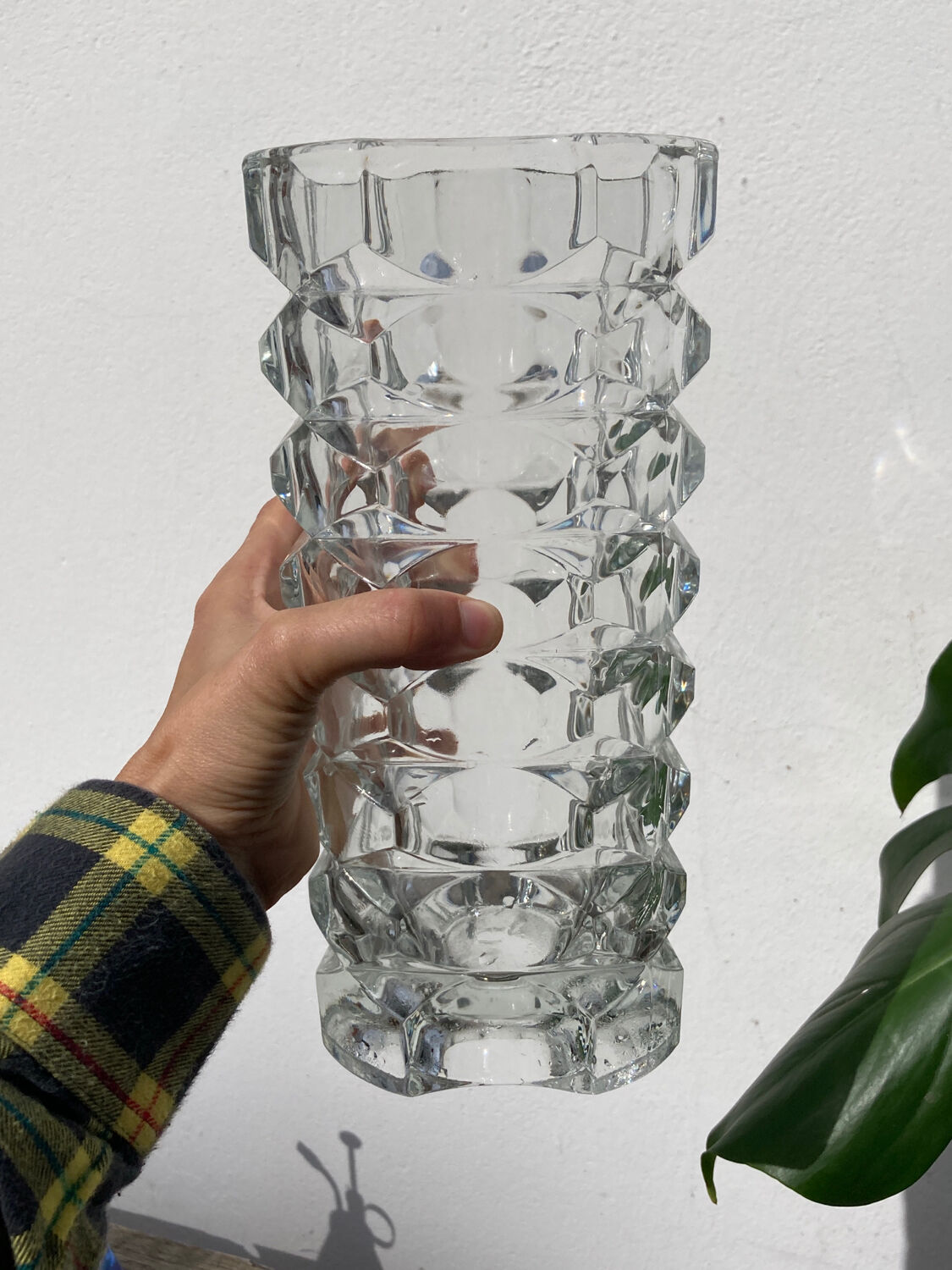 Classic transparent glass vase