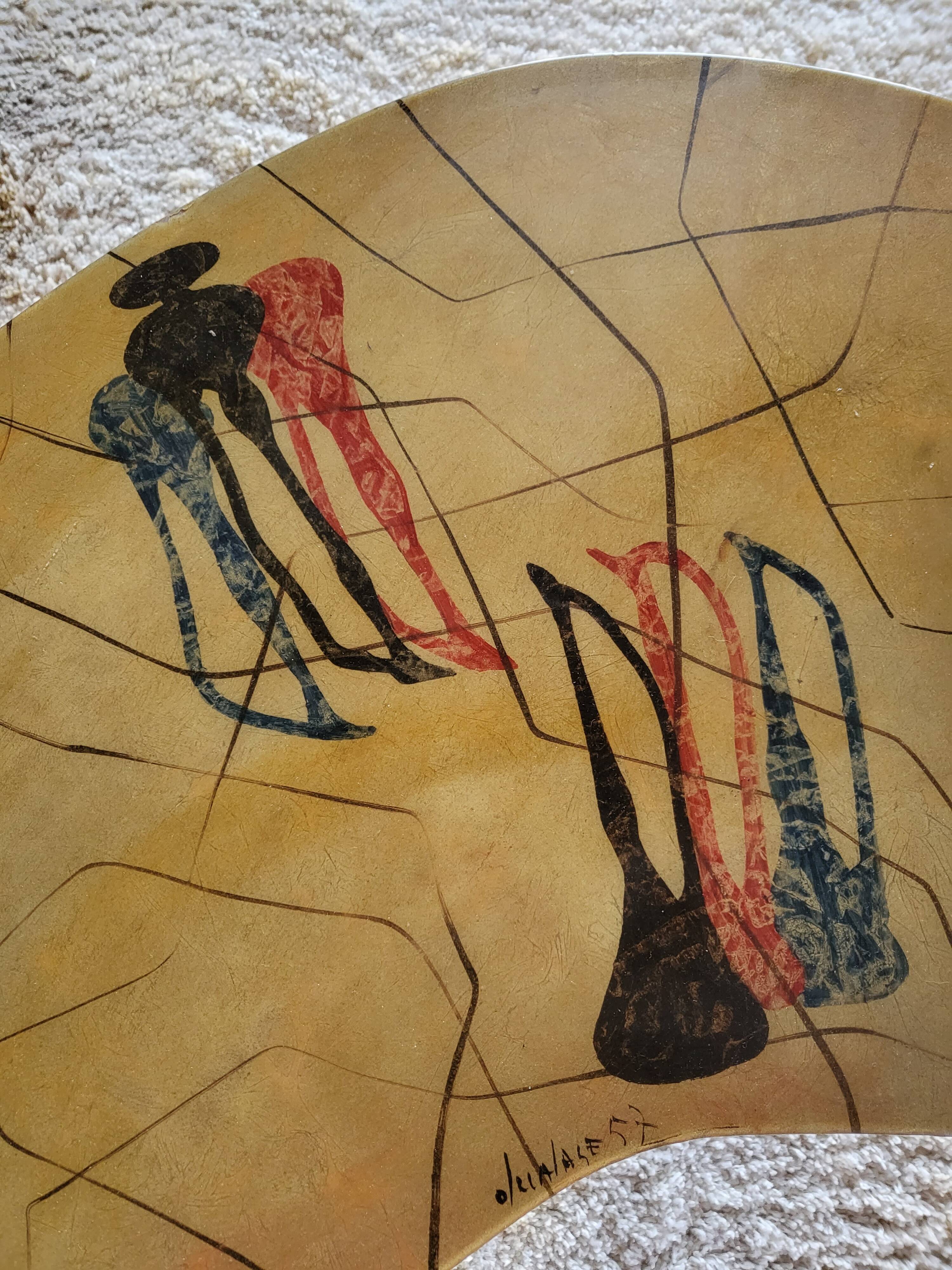 Table d’appoint peinte à la main par Decalage, Italie 1957