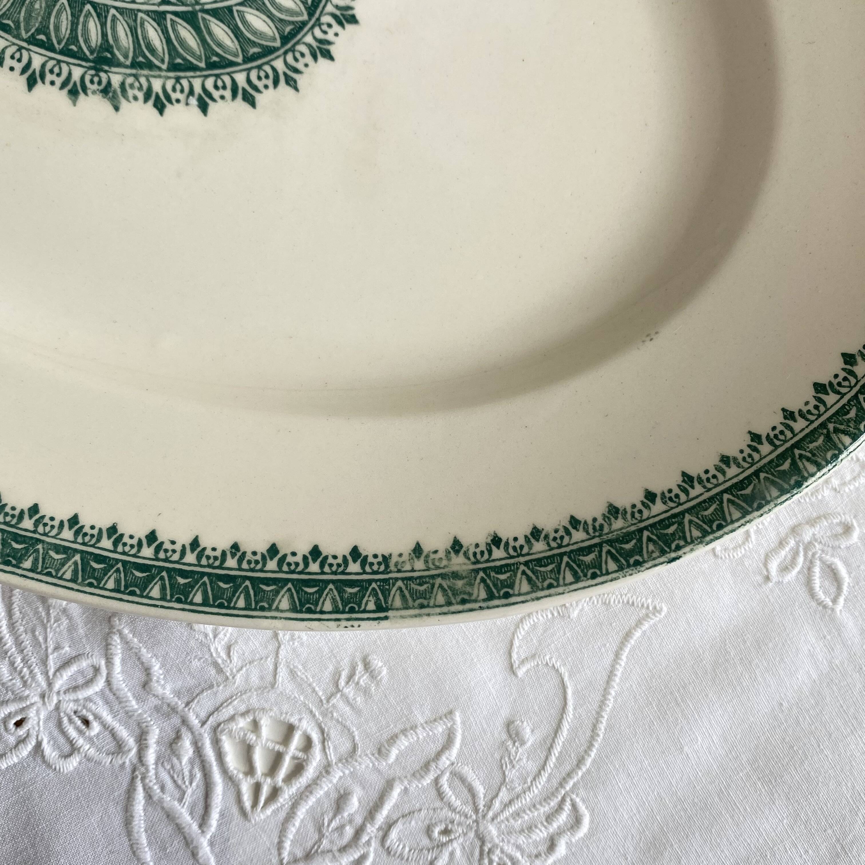 Oval serving dish, antique earthenware from Creil and Montereau.