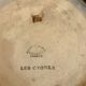Dish faience de longwy signs l. valenti decor of authentic swans 60s