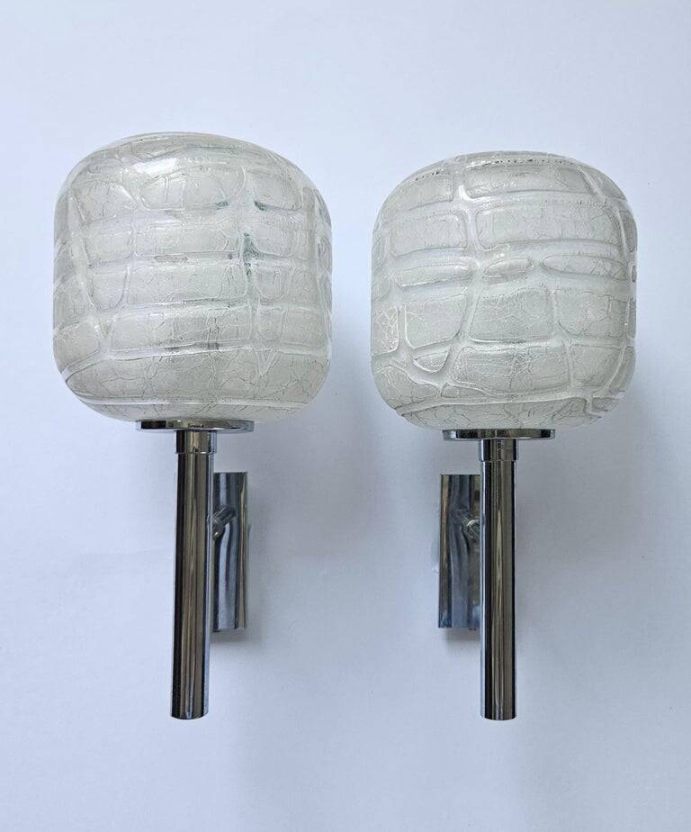 Pair of Rare Midcentury Wall Lamps Doria Leuchten, Germany, 1970s