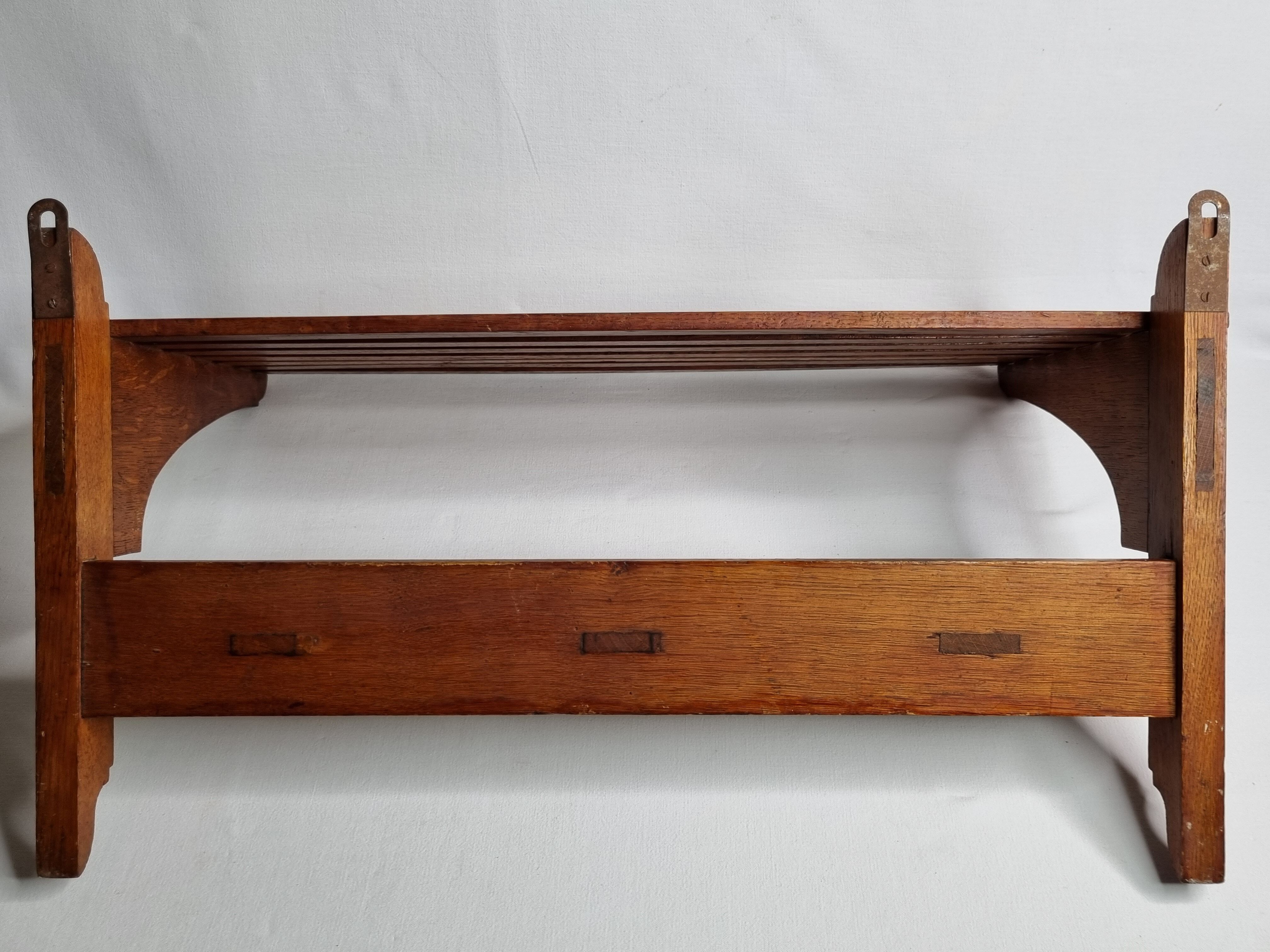 Vintage design wall coat rack, 3 oval hooks, 50s/60s, 62 cm