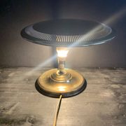 Bauhaus desk lamp, modernist in gilded brass, 1940s