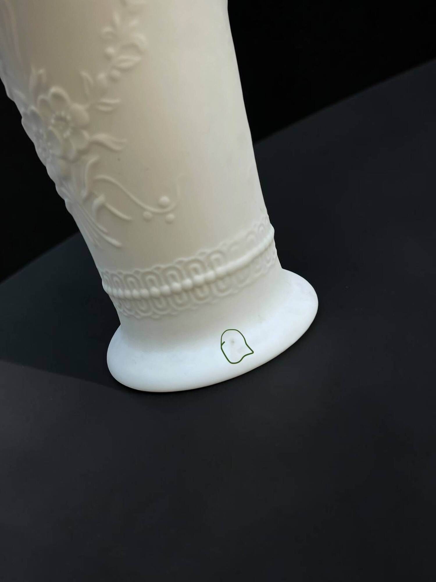KAISER vase in biscuit porcelain with botanical relief, 1960s