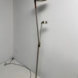 Golden metal floor lamp with reading light