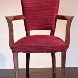 Pair of red Art Deco bridges chairs. Fully original. TBE