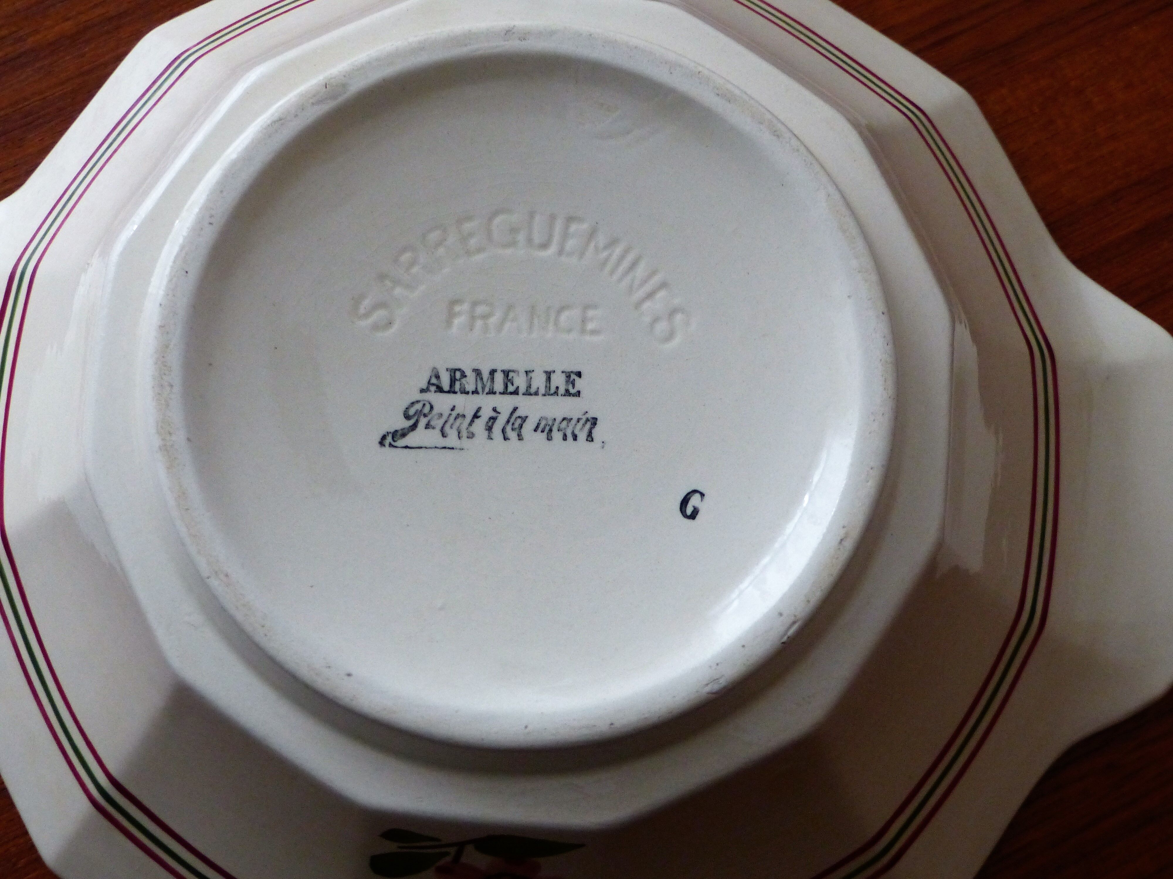 Flat salad bowl sarreguemines