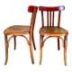 Pair of red Fischel chairs