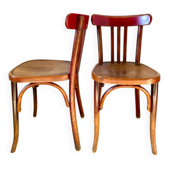 Pair of red Fischel chairs