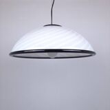 Suspension vintage italienne blanche et noire, années 1980