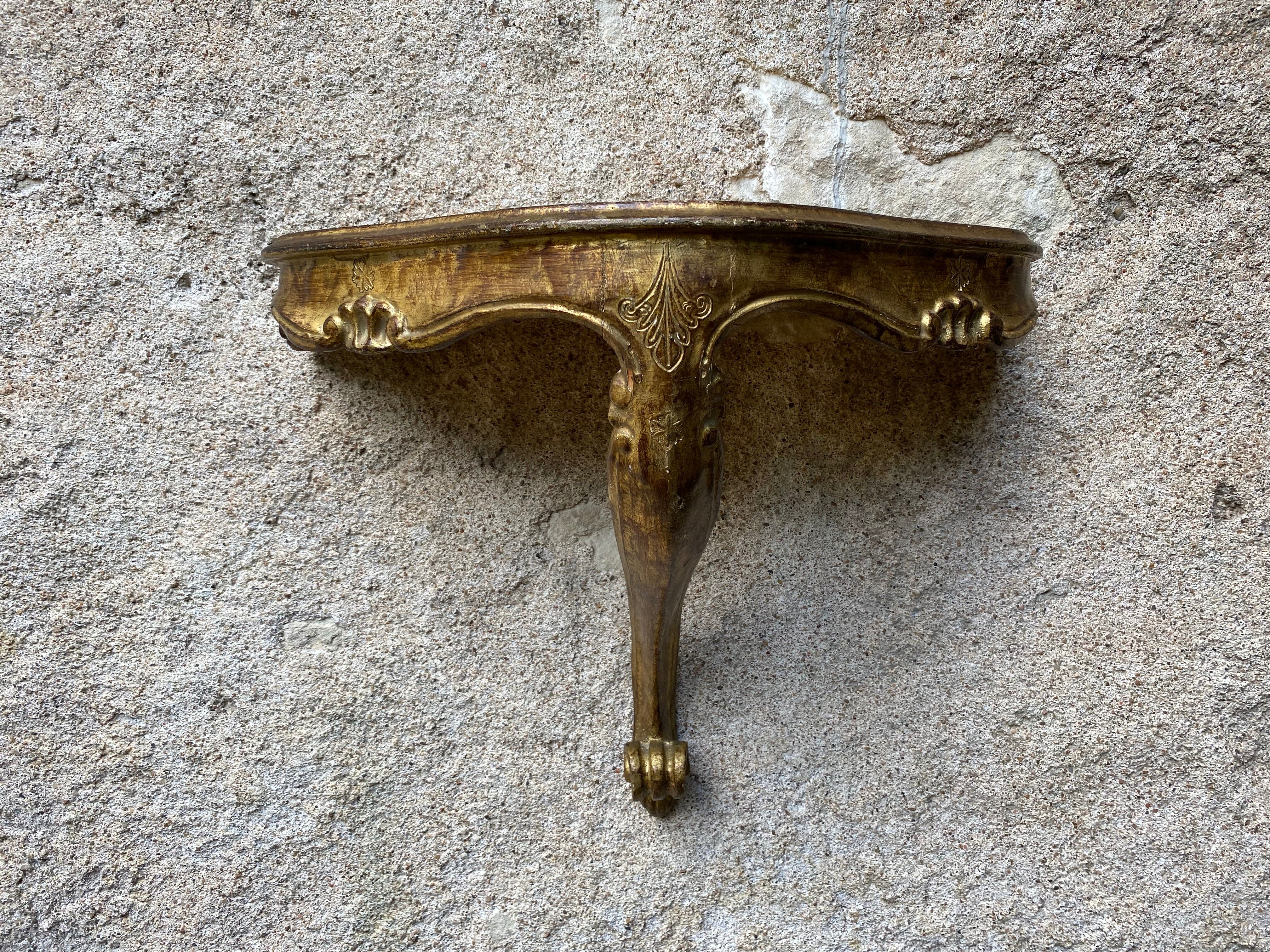 Golden Venetian wall lamp console