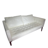 2-seater white leather sofa Starck / Cassina