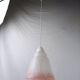 Mid-century white and pink glass suspension light, French vintage from the 1950s to 1960s.