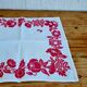 4 serviettes de table vintage blanches à fleurs roses