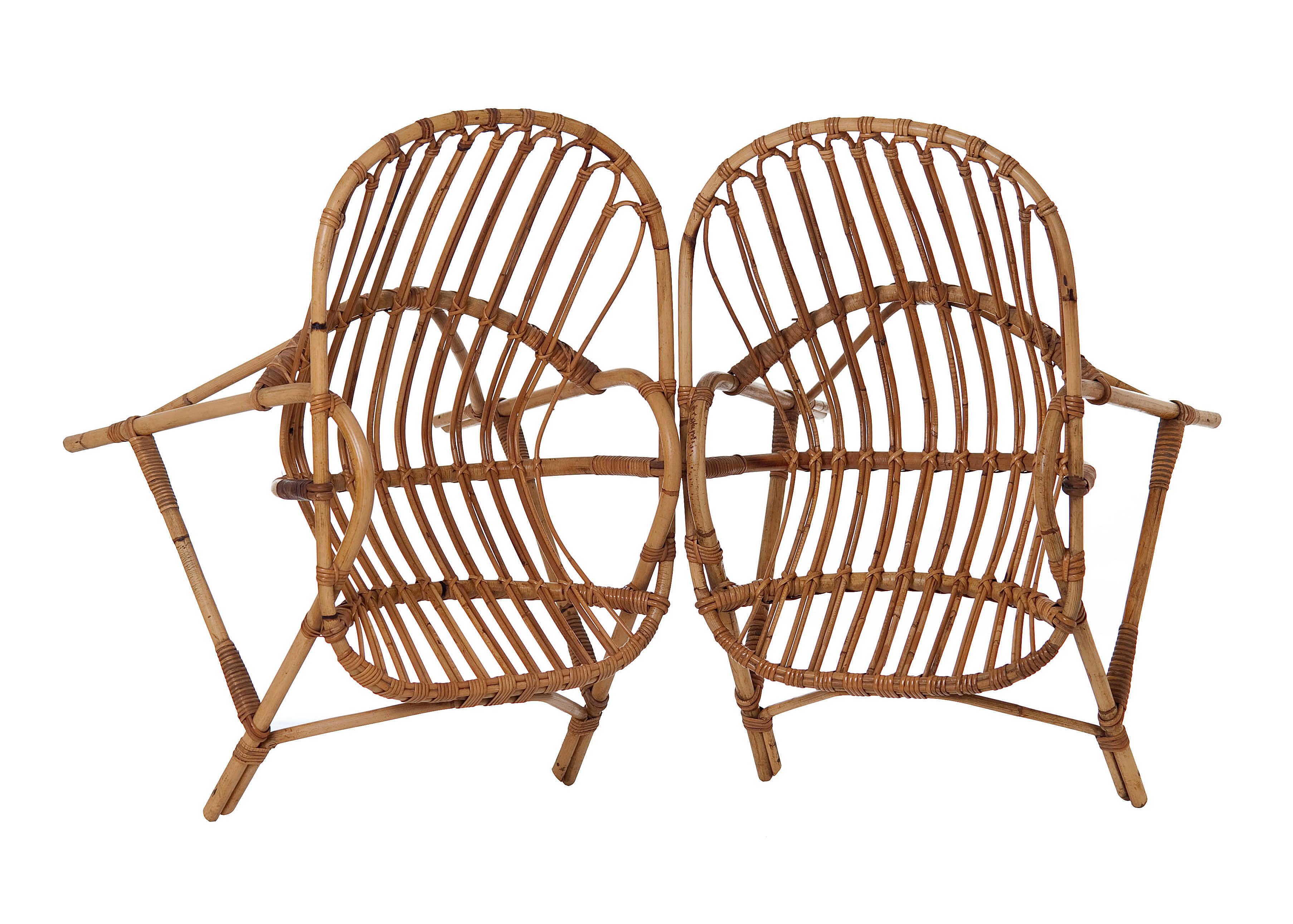 Vintage 60's rattan armchairs