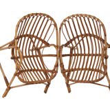 Vintage 60's rattan armchairs