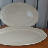Duo of oval serving dishes in Sarreguemines porcelain