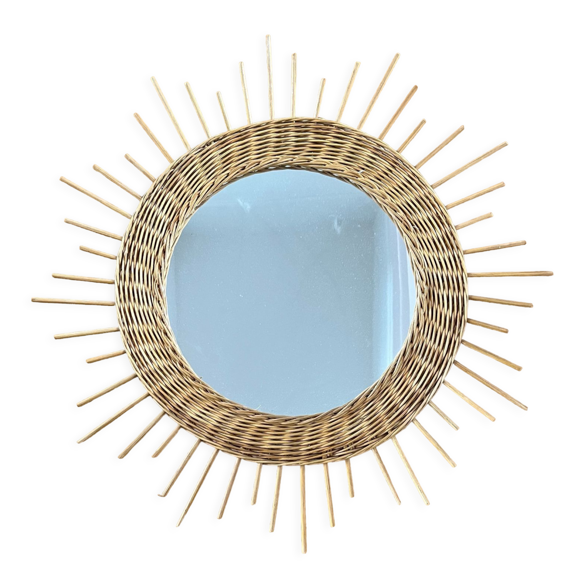 Rattan sun mirror