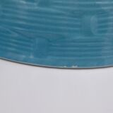 Salad bowl in earthenware Digoin Sarreguemines trompe l'oeil basket in blue