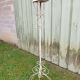 Metal garden lamp with cracked white paint - 1960s