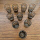 10 vintage shot glasses 70s