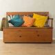 Biedermeier chest bench from the 1900s, pine wood