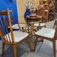 70s smoked glass and rattan table