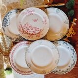 6 mismatched iron earth flat plates lot 3