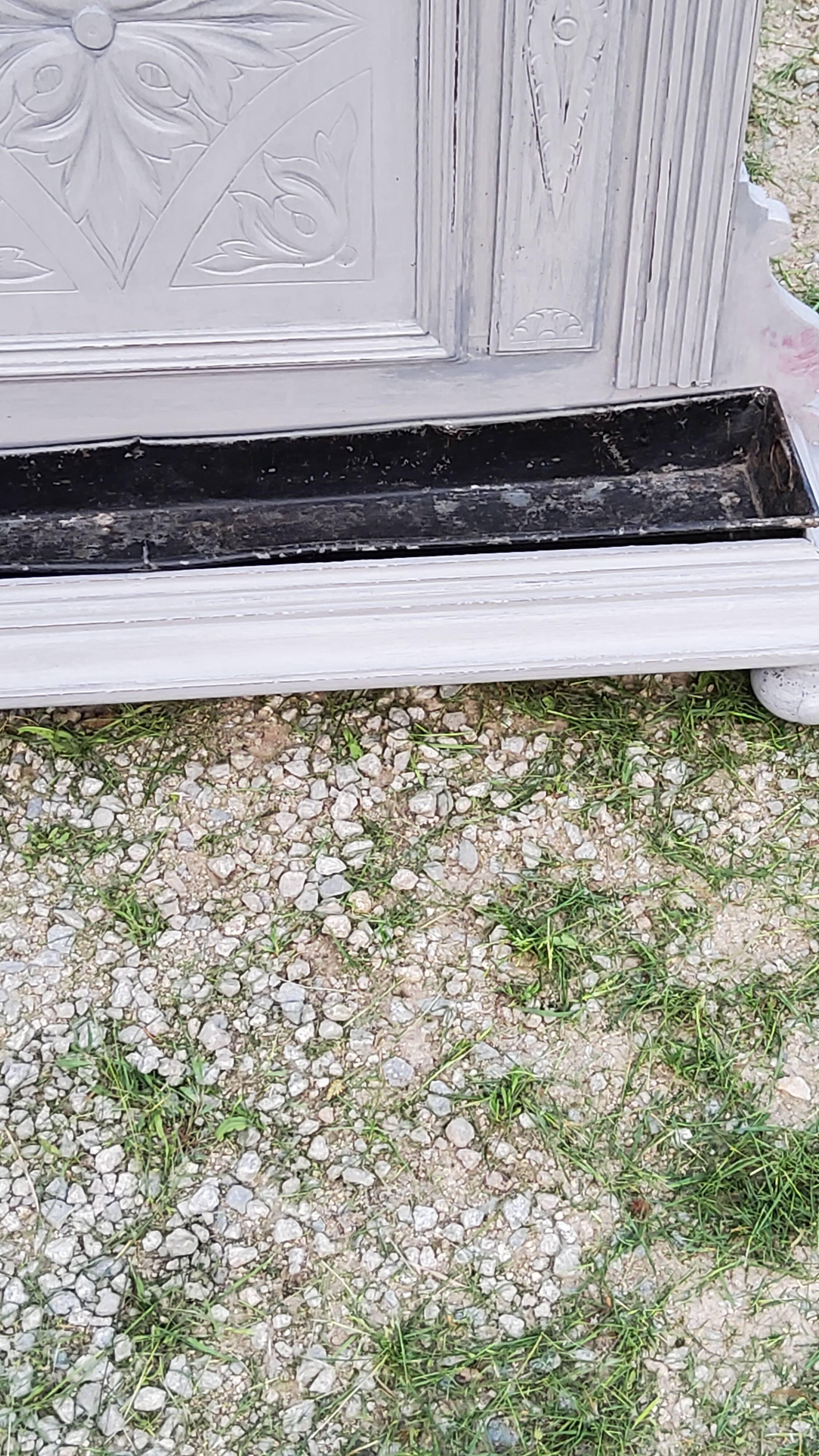 1900s coat rack patina gray mirror brass hooks