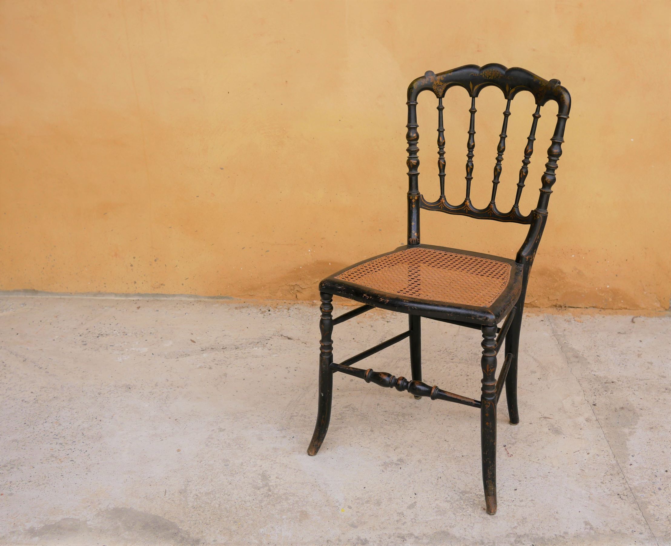 Napoleon III wooden and canning chair, 1920s