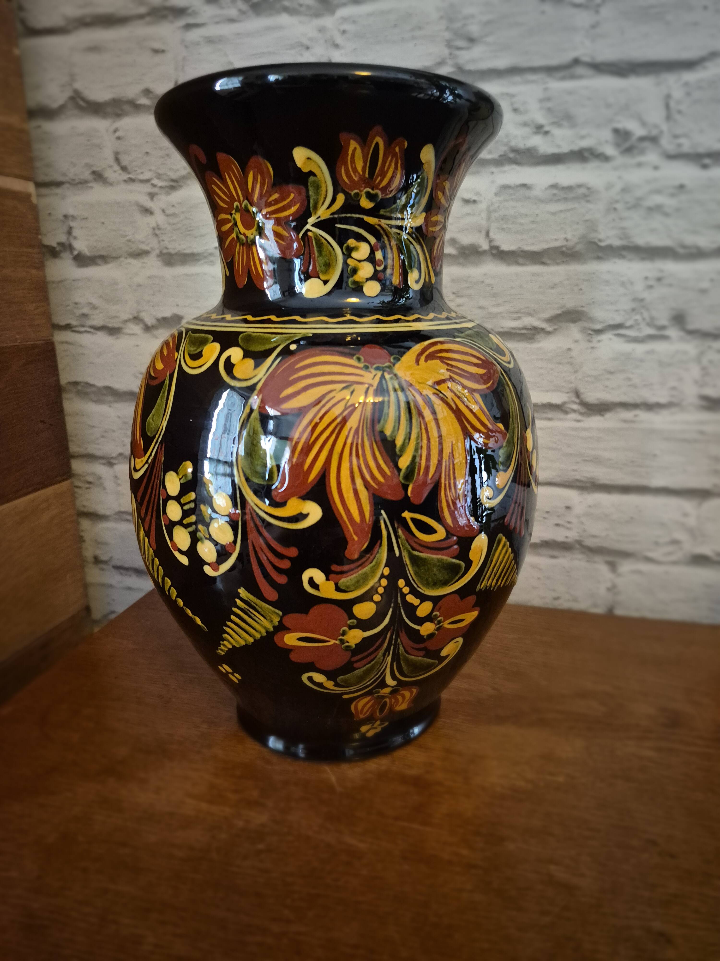 Vintage HVM Hungarian Black Vase