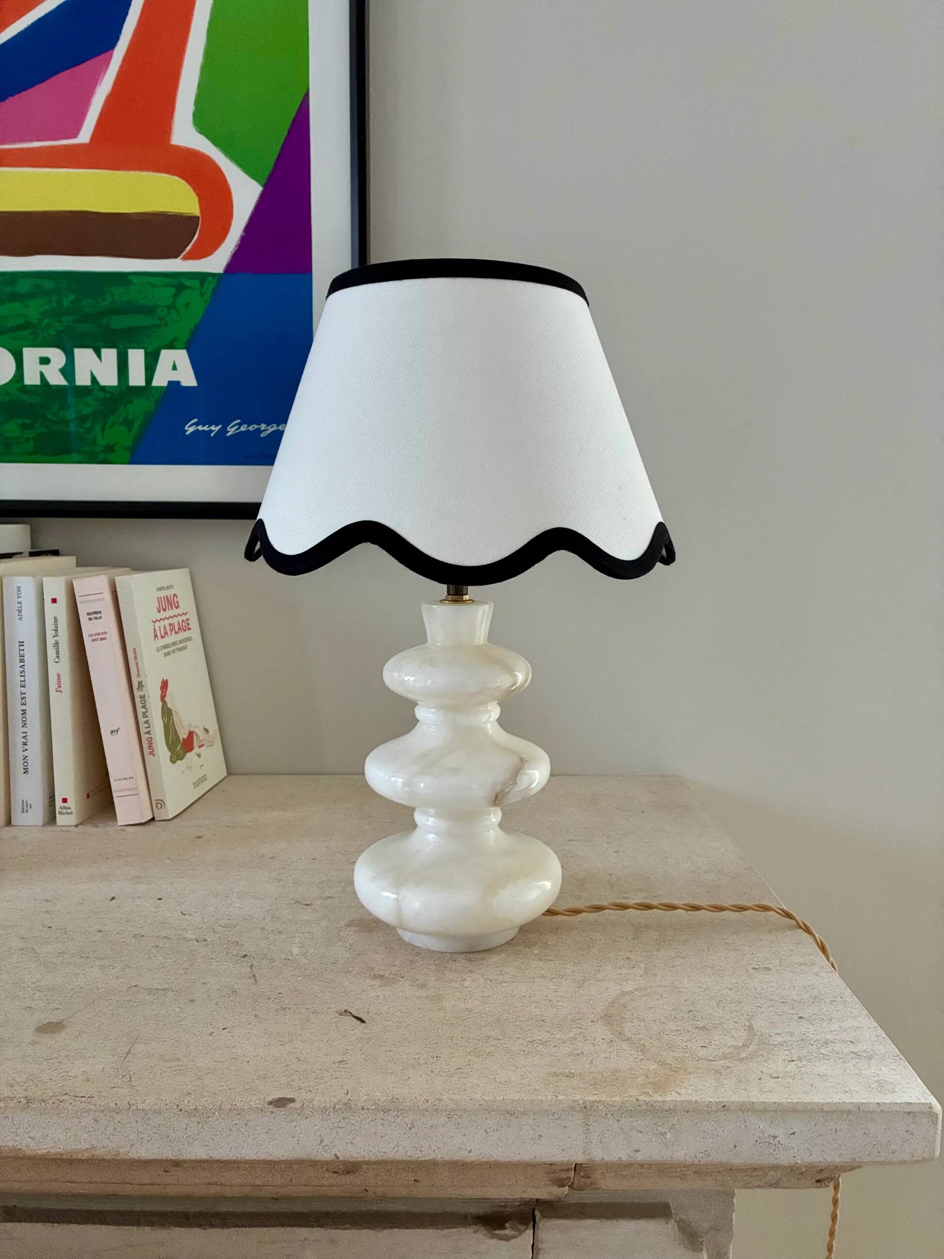 Lampe "Feston" en albâtre - 1950