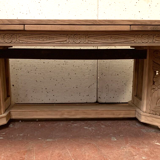 Renaissance style table in solid oak, 20th century