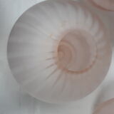 Lot of 4 globes vintage glass opaline 1960 pink