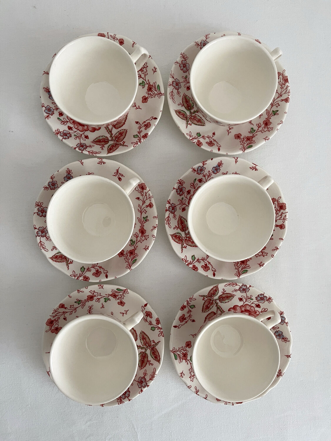 6 Johnson Brothers "Rose Chintz" English earthenware mugs