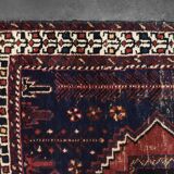 Handwoven Afshar oriental rug, Middle East, 1950s