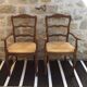 Pair of straw seating armchairs