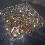Large Gold-Plated & Crystal Glass Flush Mount from Kinkeldey, Germany, 1970s