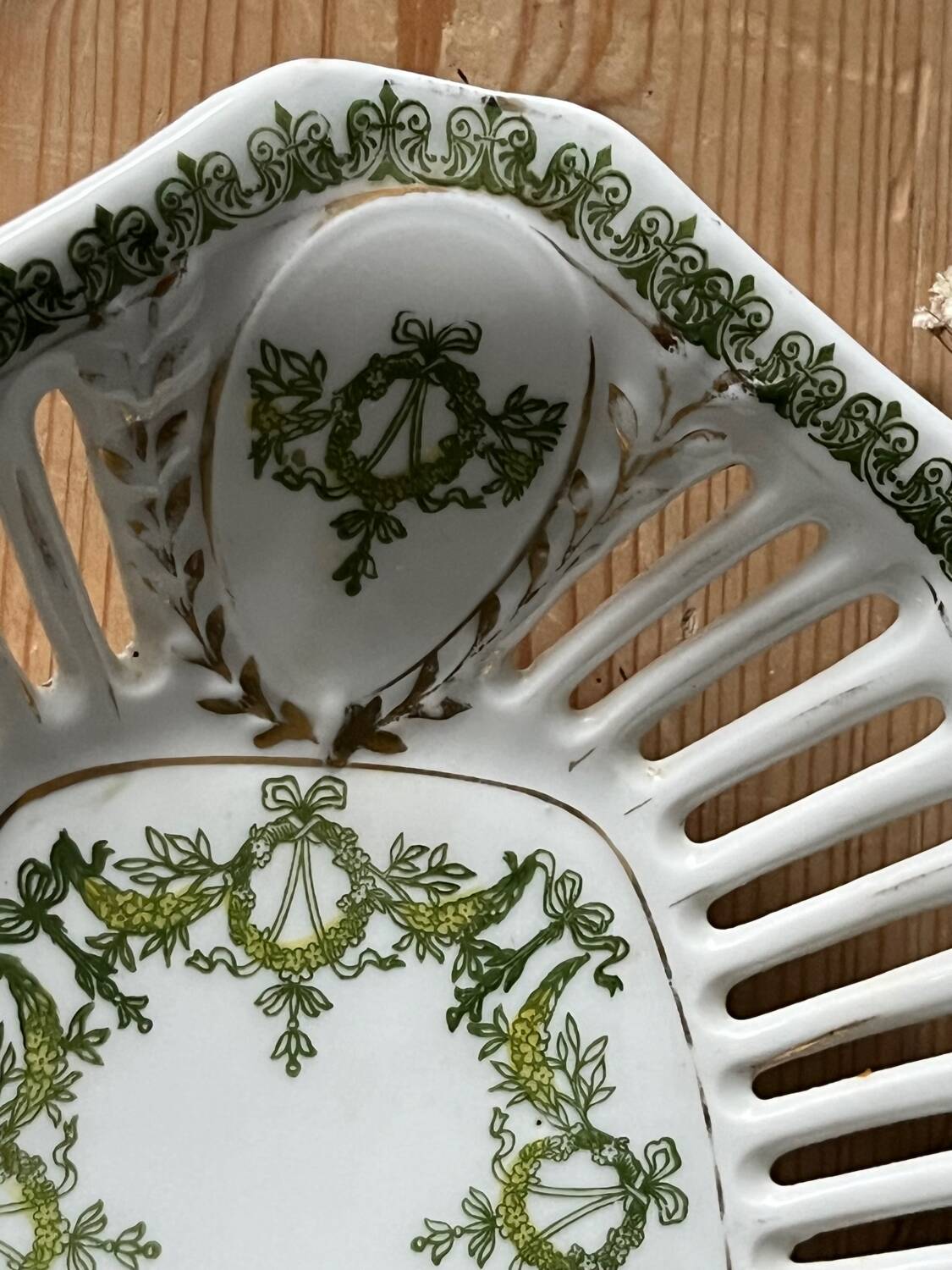 Openwork earthenware basket