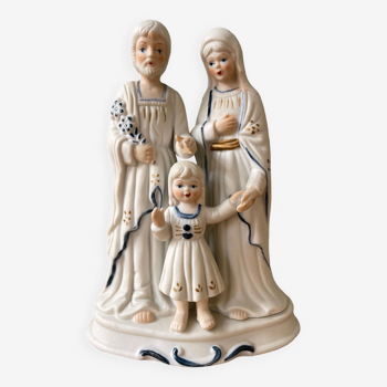 Statuette de la Sainte Famille en biscuit, début XXème