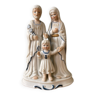 Statuette de la Sainte Famille en biscuit, début XXème