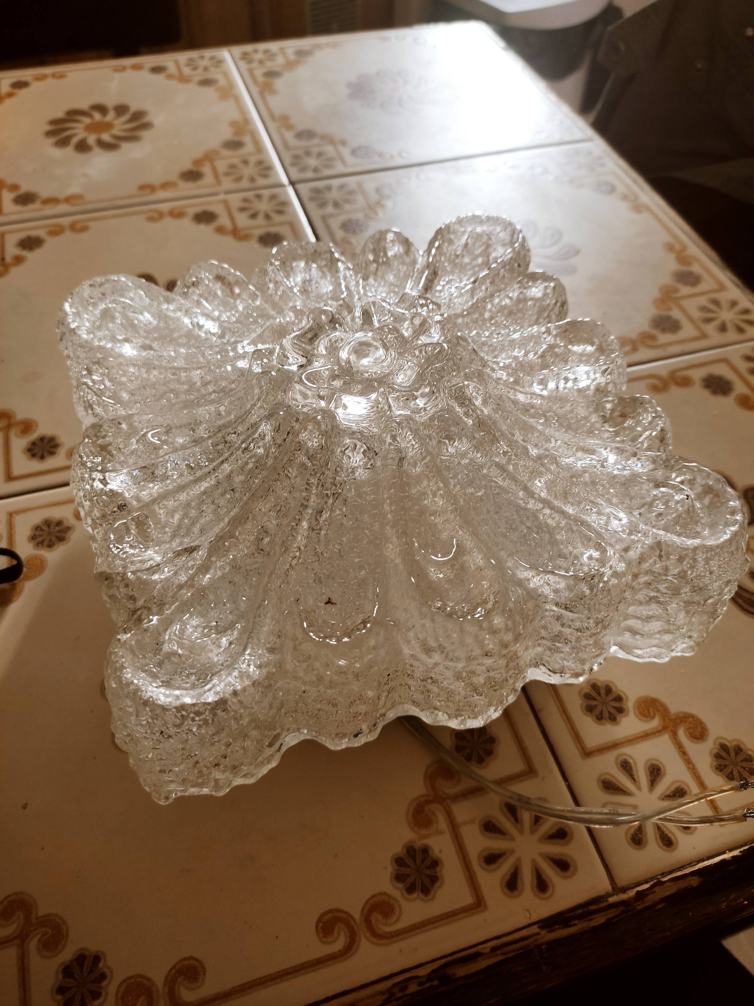 Textured glass ceiling lamp