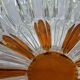 Vintage cut crystal pocket bowl with amber centre – 1960s/70s