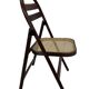 Vintage wooden folding chair with webbing seat 60s minimalist design