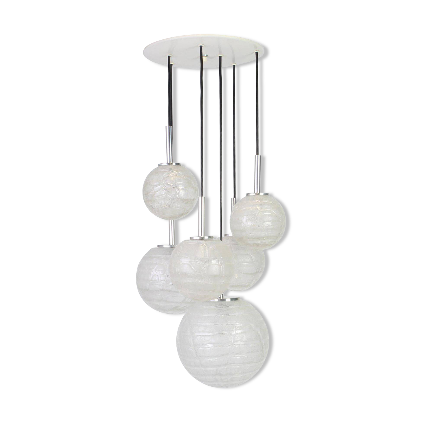 Grand cascading chandelier in Murano glass by Doria, Germany, 1970s.